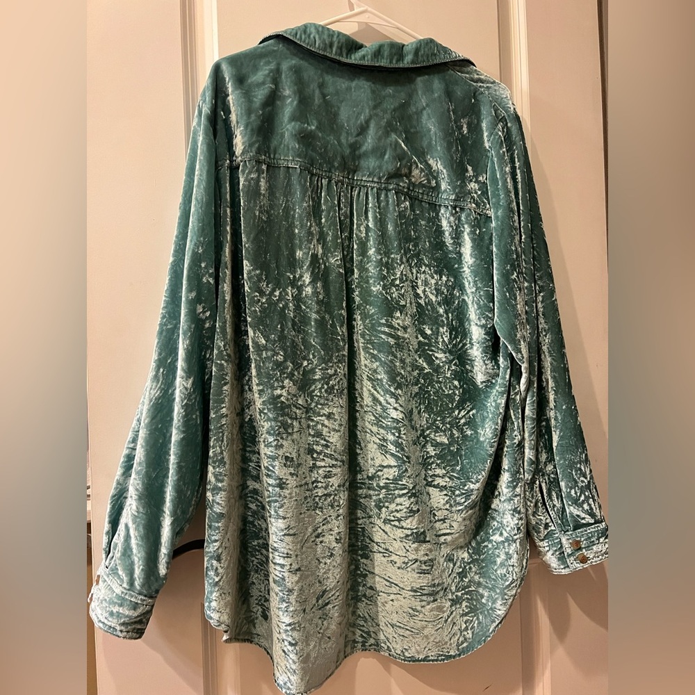 Pilcro Velvet Femme Buttondown Shirt Anthropologie Plus